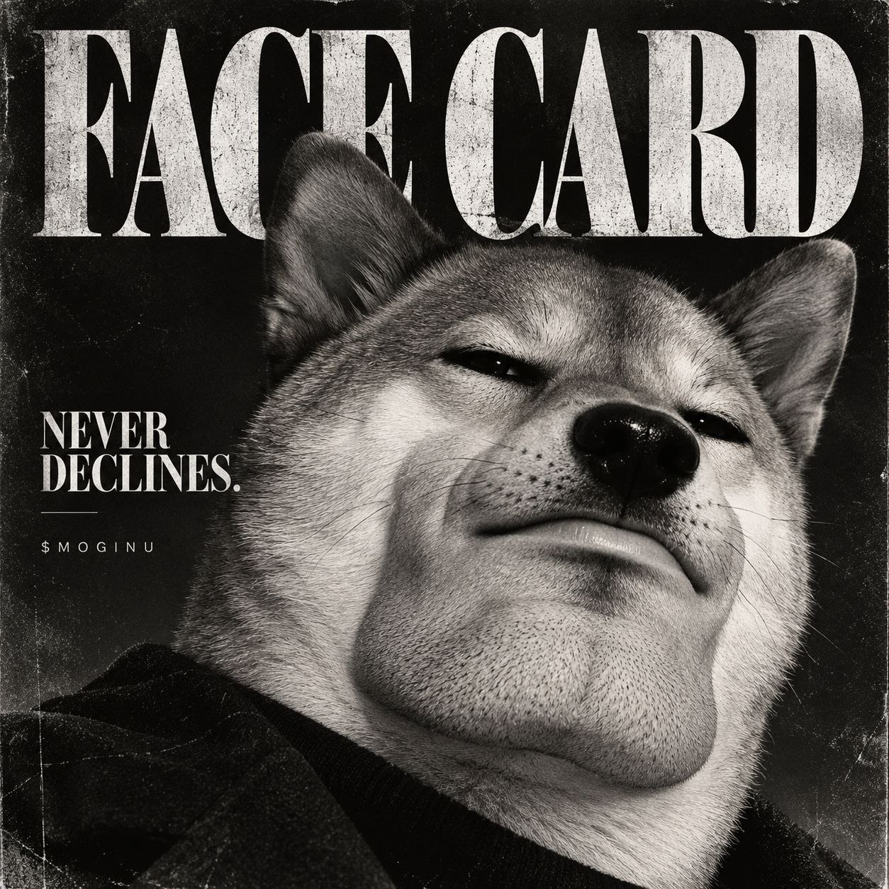 Poster: Face Card. Never declines.
